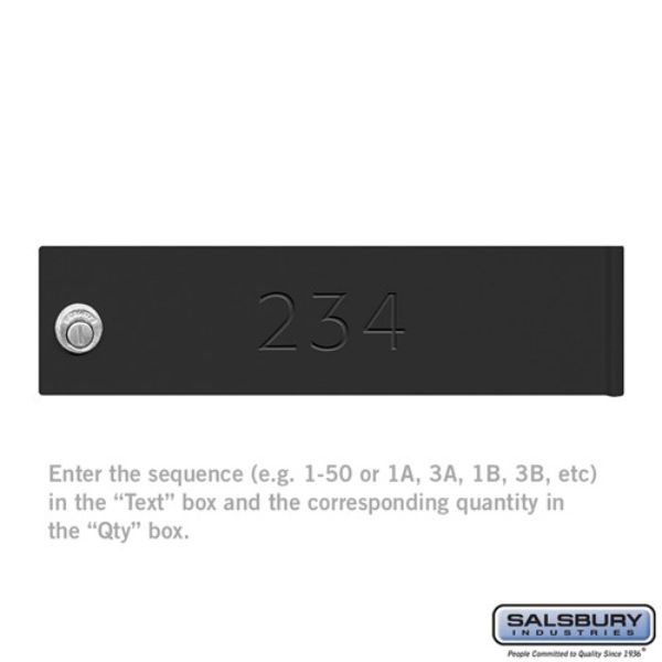 3774BLK Custom Door Engraving & Black Filled for 4C Horizontal Mailbox & Parcel Locker Door, Black