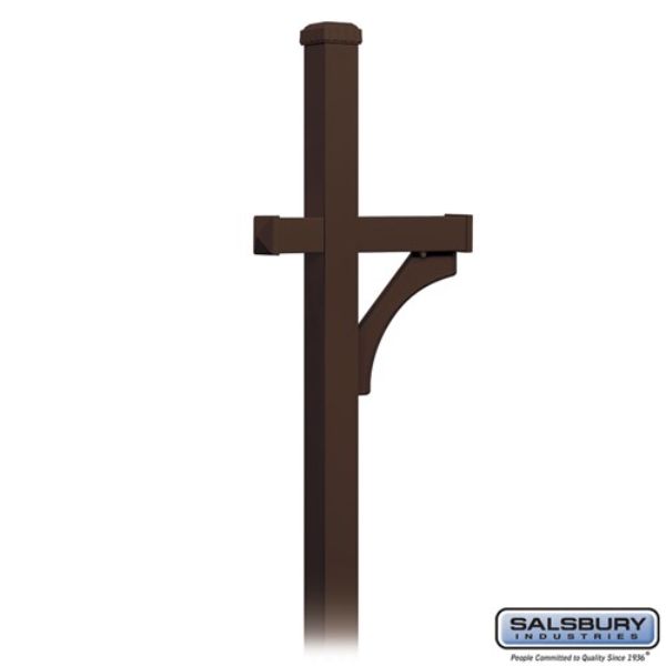4370BRZ Deluxe Post, 1 Sided In-Ground Mounted for Roadside Mailbox, Bronze