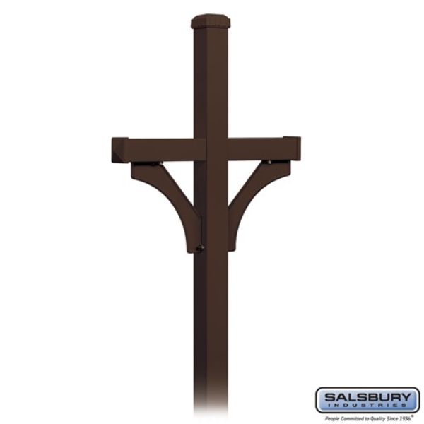 4372BRZ Deluxe Post, 2 Sided In-Ground Mounted for Roadside Mailboxes, Bronze