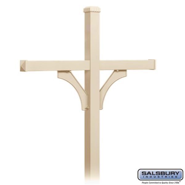 4874SAN Deluxe Mailbox Post In-Ground Mounted 2 Sided for 4 Mailboxes, Sandstone
