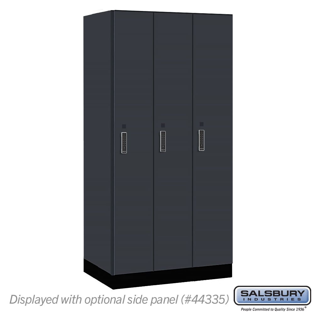 41361CM-E 12 in. Wide Premier Wood Locker - Single Tier - 3 Wide - 6 ft. High - 21 in. Deep - Carbon Mesh - Electronic Locks