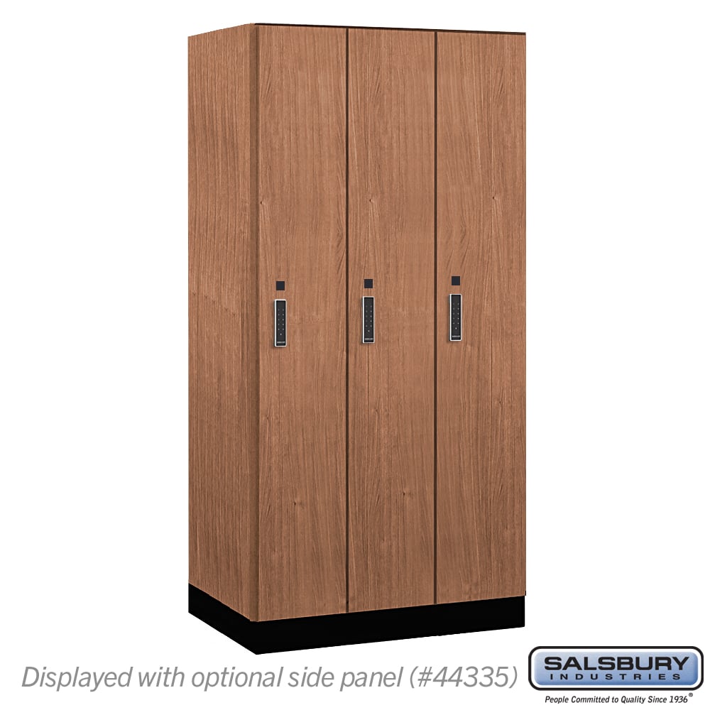 41361RO-E 12 in. Wide Premier Wood Locker - Single Tier - 3 Wide - 6 ft. High - 21 in. Deep - Red Oak - Electronic Locks