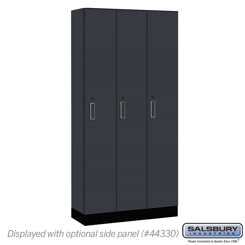 41365CM-E 12 in. Wide Premier Wood Locker - Single Tier - 3 Wide - 6 ft. High - 15 in. Deep - Carbon Mesh - Electronic Locks