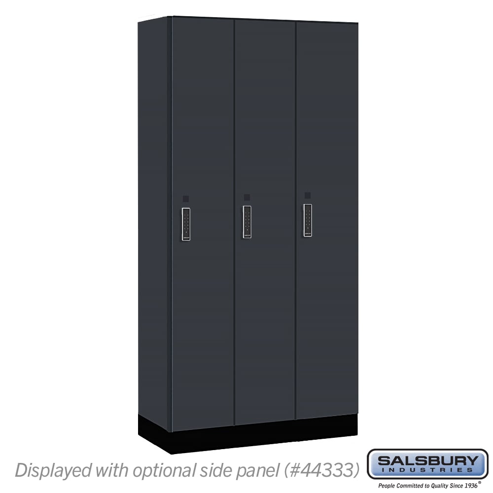 41368CM-E 12 in. Wide Premier Wood Locker - Single Tier - 3 Wide - 6 ft. High - 18 in. Deep - Carbon Mesh - Electronic Locks