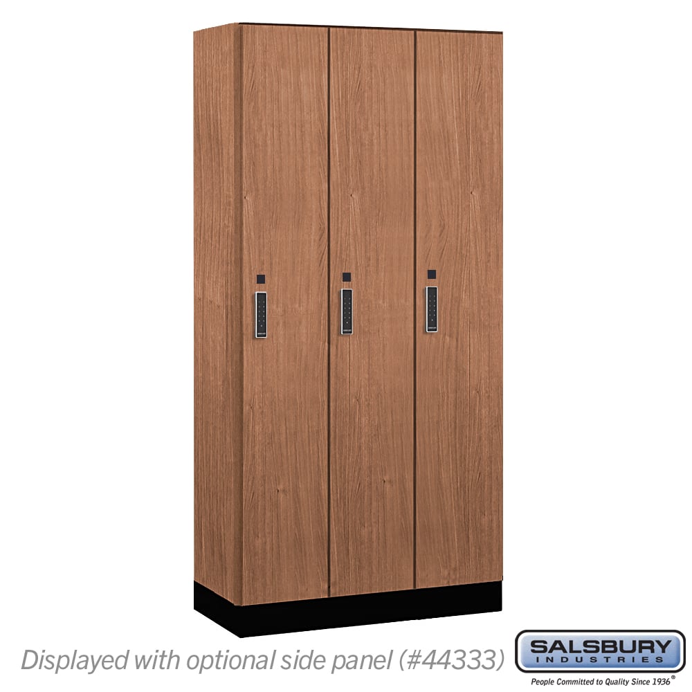 41368RO-E 12 in. Wide Premier Wood Locker - Single Tier - 3 Wide - 6 ft. High - 18 in. Deep - Red Oak - Electronic Locks