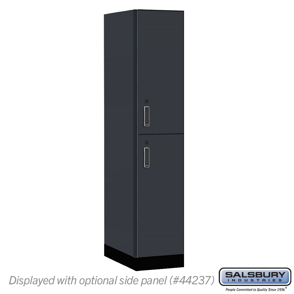 15-42164CM-E 15 in. Wide Premier Wood Locker - Double Tier - 1 Wide - 6 ft. High - 24 in. Deep - Carbon Mesh - Electronic Locks
