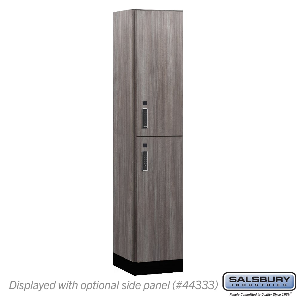 15-42168SW-E 15 in. Wide Premier Wood Locker - Double Tier - 1 Wide - 6 ft. High - 18 in. Deep - Skyline Walnut - Electronic Locks