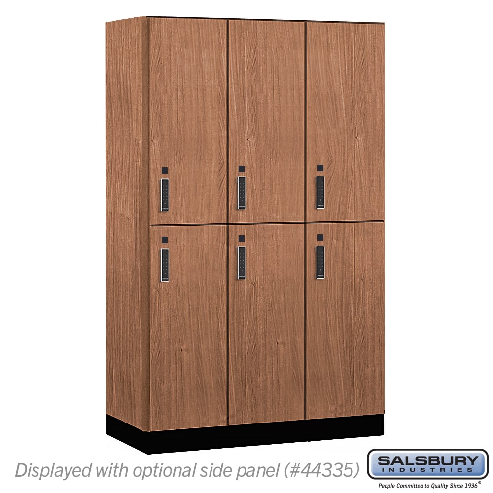 15-42361RO-E 15 in. Wide Premier Wood Locker - Double Tier - 3 Wide - 6 ft. High - 21 in. Deep - Red Oak - Electronic Locks