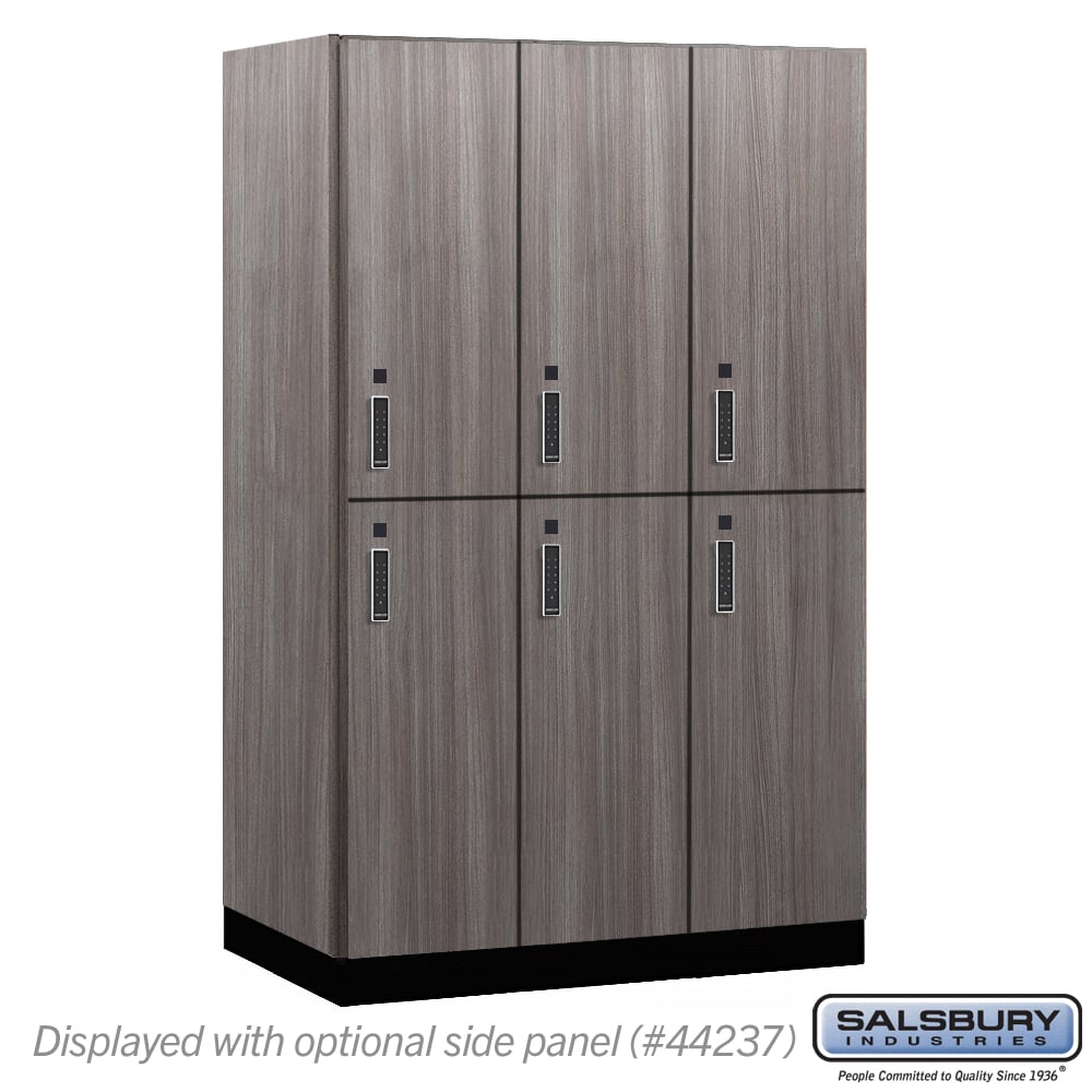 15-42364SW-E 15 in. Wide Premier Wood Locker - Double Tier - 3 Wide - 6 ft. High - 24 in. Deep - Skyline Walnut - Electronic Locks