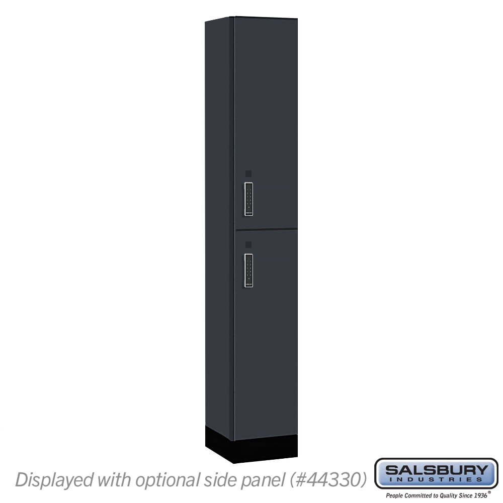 42165CM-E 12 in. Wide Premier Wood Locker - Double Tier - 1 Wide - 6 ft. High - 15 in. Deep - Carbon Mesh - Electronic Locks