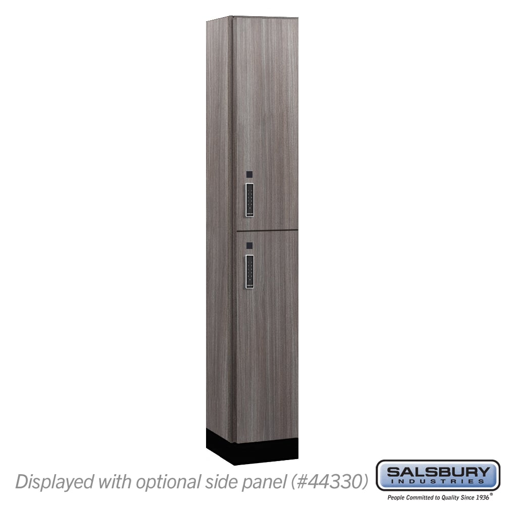 42165SW-E 12 in. Wide Premier Wood Locker - Double Tier - 1 Wide - 6 ft. High - 15 in. Deep - Skyline Walnut - Electronic Locks