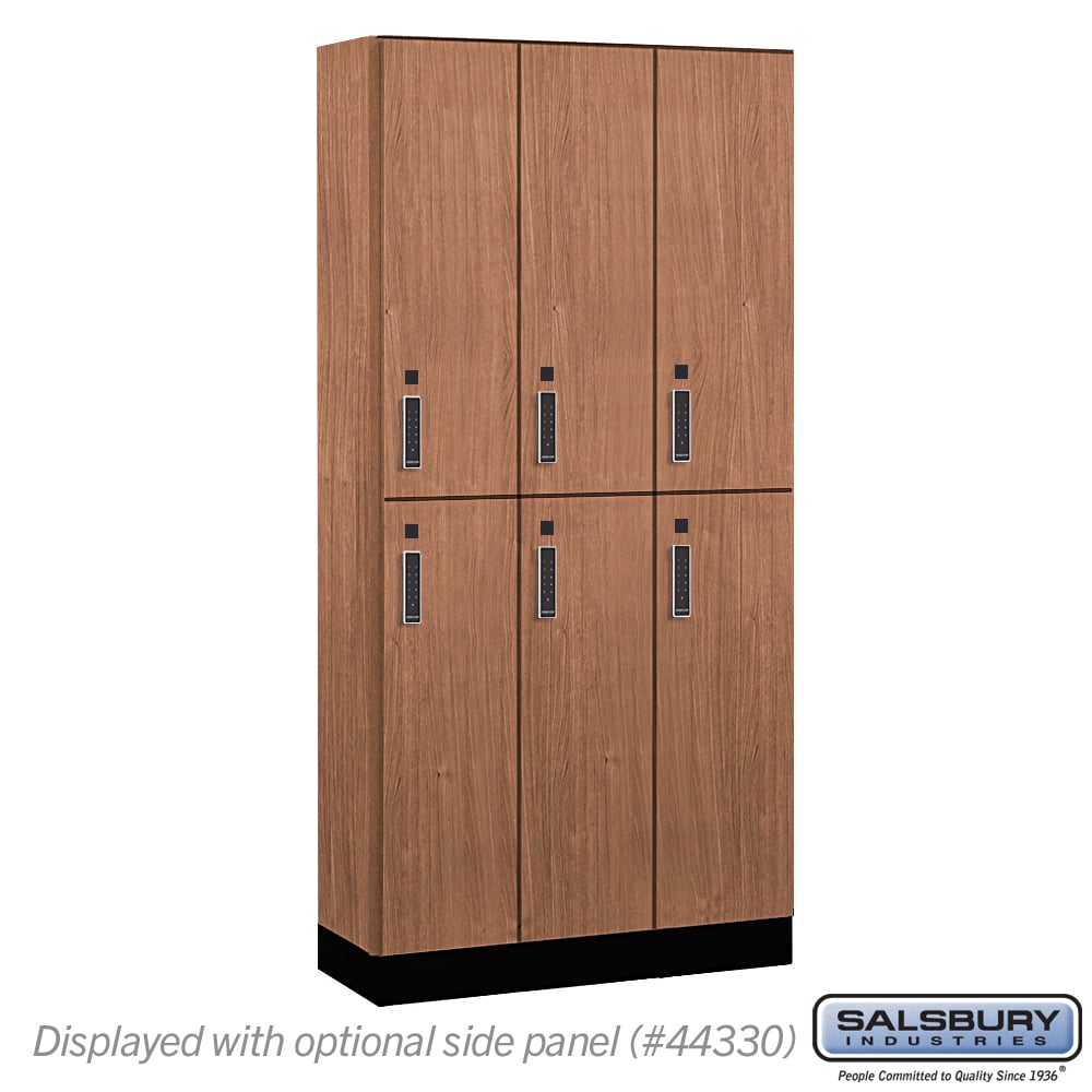 42365RO-E 12 in. Wide Premier Wood Locker - Double Tier - 3 Wide - 6 ft. High - 15 in. Deep - Red Oak - Electronic Locks