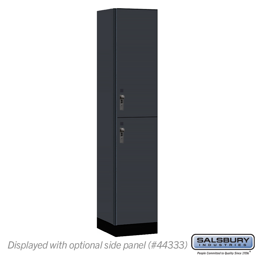 15-42168CM 15 in. Wide Premier Wood Locker - Double Tier - 1 Wide - 6 ft. High - 18 in. Deep - Carbon Mesh - Hasp