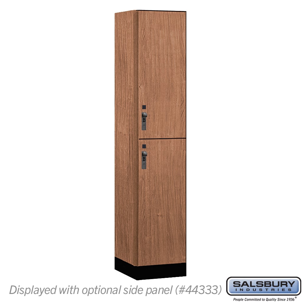 15-42168RO 15 in. Wide Premier Wood Locker - Double Tier - 1 Wide - 6 ft. High - 18 in. Deep - Red Oak - Hasp