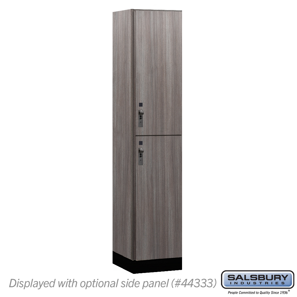 15-42168SW 15 in. Wide Premier Wood Locker - Double Tier - 1 Wide - 6 ft. High - 18 in. Deep - Skyline Walnut - Hasp