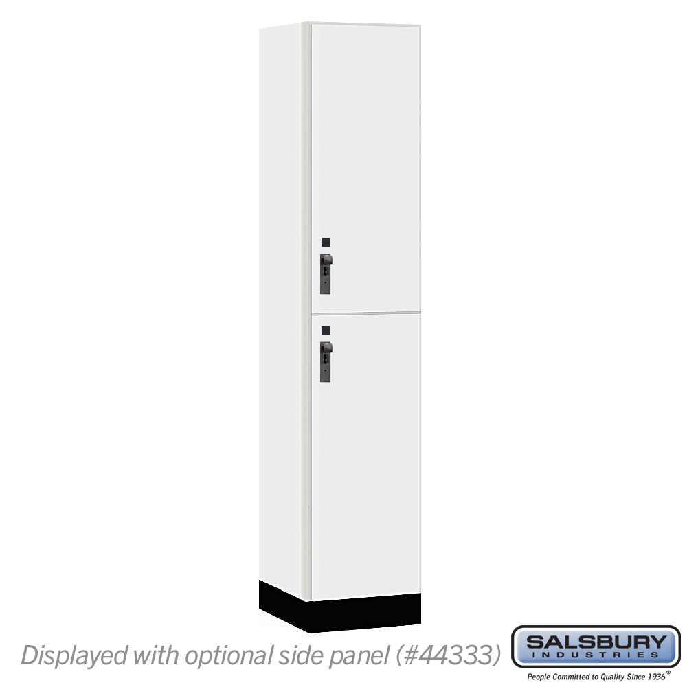 15-42168AW 15 in. Wide Premier Wood Locker - Double Tier - 1 Wide - 6 ft. High - 18 in. Deep - Arctic White - Hasp
