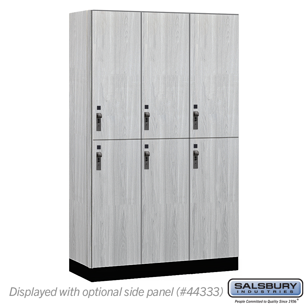 15-42368ST 15 in. Wide Premier Wood Locker - Double Tier - 3 Wide - 6 ft. High - 18 in. Deep - Silver Teak - Hasp