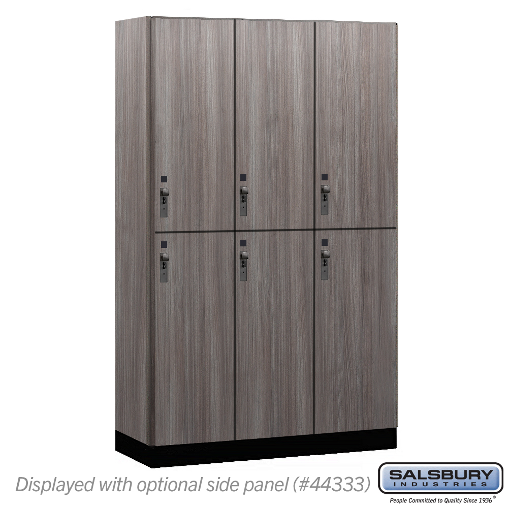 15-42368SW 15 in. Wide Premier Wood Locker - Double Tier - 3 Wide - 6 ft. High - 18 in. Deep - Skyline Walnut - Hasp