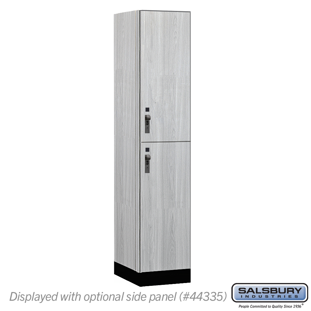 15-42161ST 15 in. Wide Premier Wood Locker - Double Tier - 1 Wide - 6 ft. High - 21 in. Deep - Silver Teak - Hasp