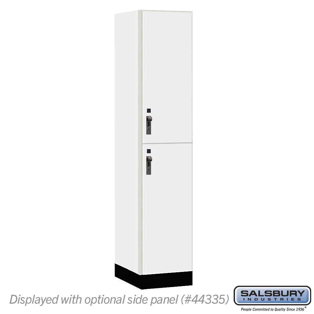15-42161AW 15 in. Wide Premier Wood Locker - Double Tier - 1 Wide - 6 ft. High - 21 in. Deep - Arctic White - Hasp