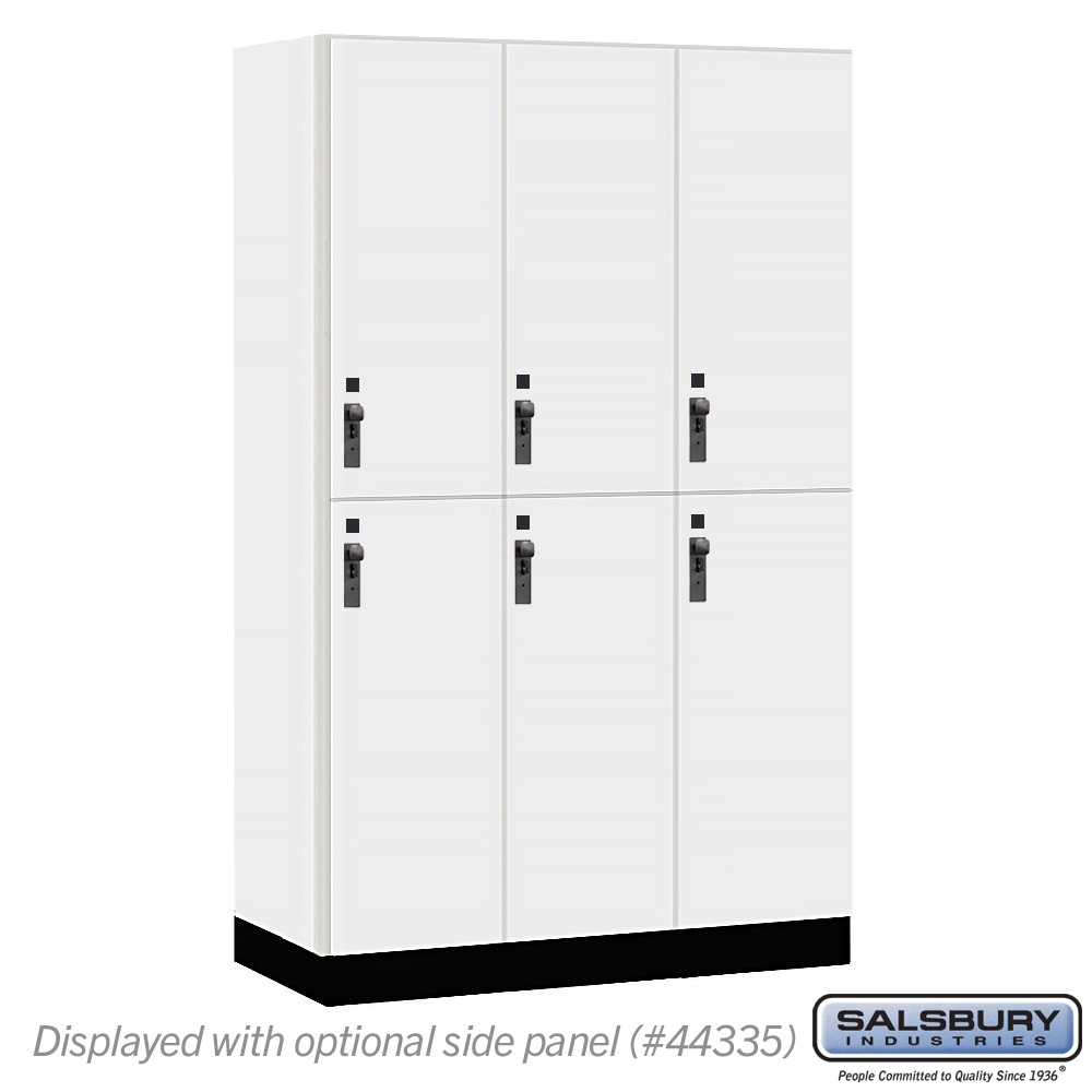 15-42361AW 15 in. Wide Premier Wood Locker - Double Tier - 3 Wide - 6 ft. High - 21 in. Deep - Arctic White - Hasp