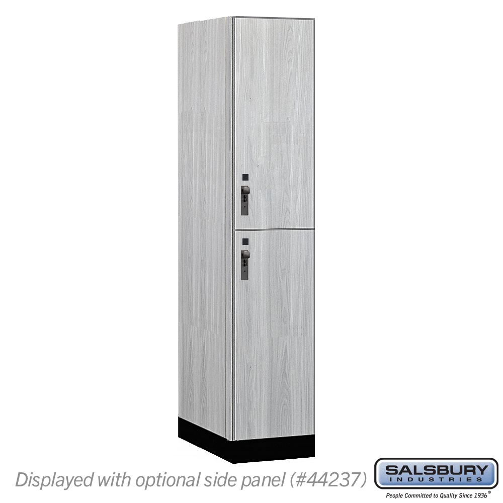 15-42164ST 15 in. Wide Premier Wood Locker - Double Tier - 1 Wide - 6 ft. High - 24 in. Deep - Silver Teak - Hasp