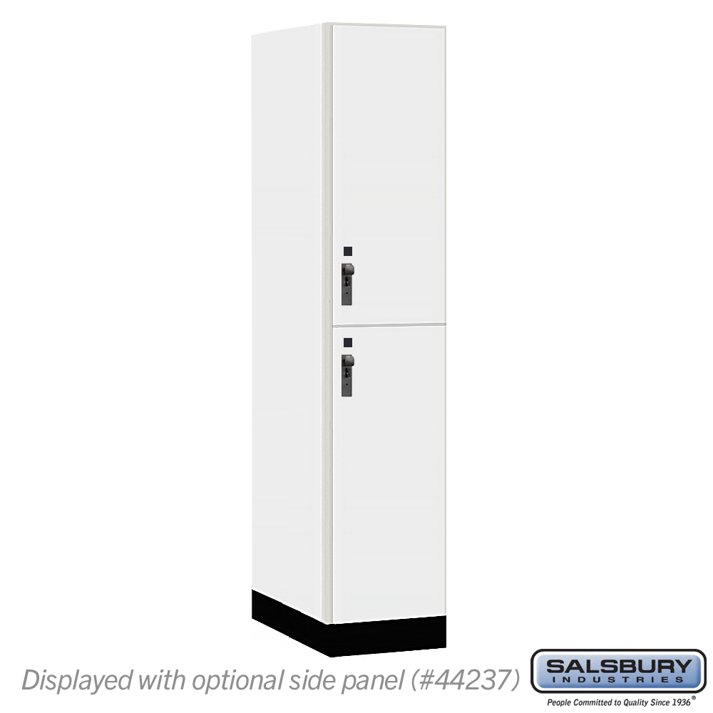 15-42164AW 15 in. Wide Premier Wood Locker - Double Tier - 1 Wide - 6 ft. High - 24 in. Deep - Arctic White - Hasp