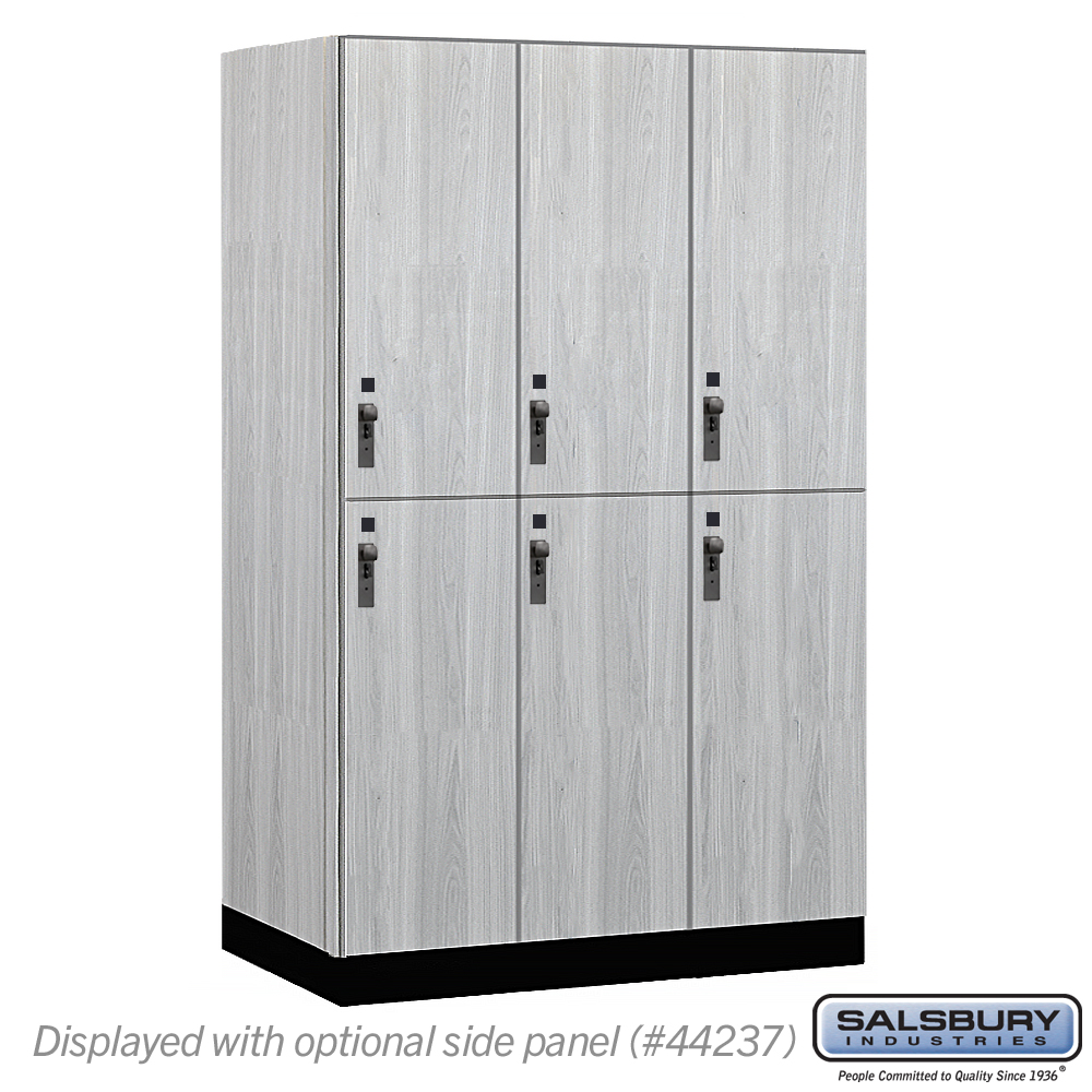 15-42364ST 15 in. Wide Premier Wood Locker - Double Tier - 3 Wide - 6 ft. High - 24 in. Deep - Silver Teak - Hasp