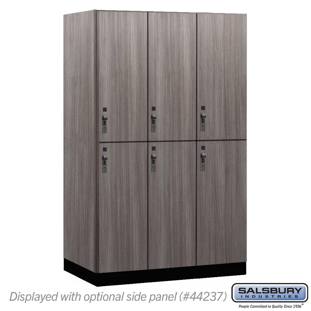 15-42364SW 15 in. Wide Premier Wood Locker - Double Tier - 3 Wide - 6 ft. High - 24 in. Deep - Skyline Walnut - Hasp