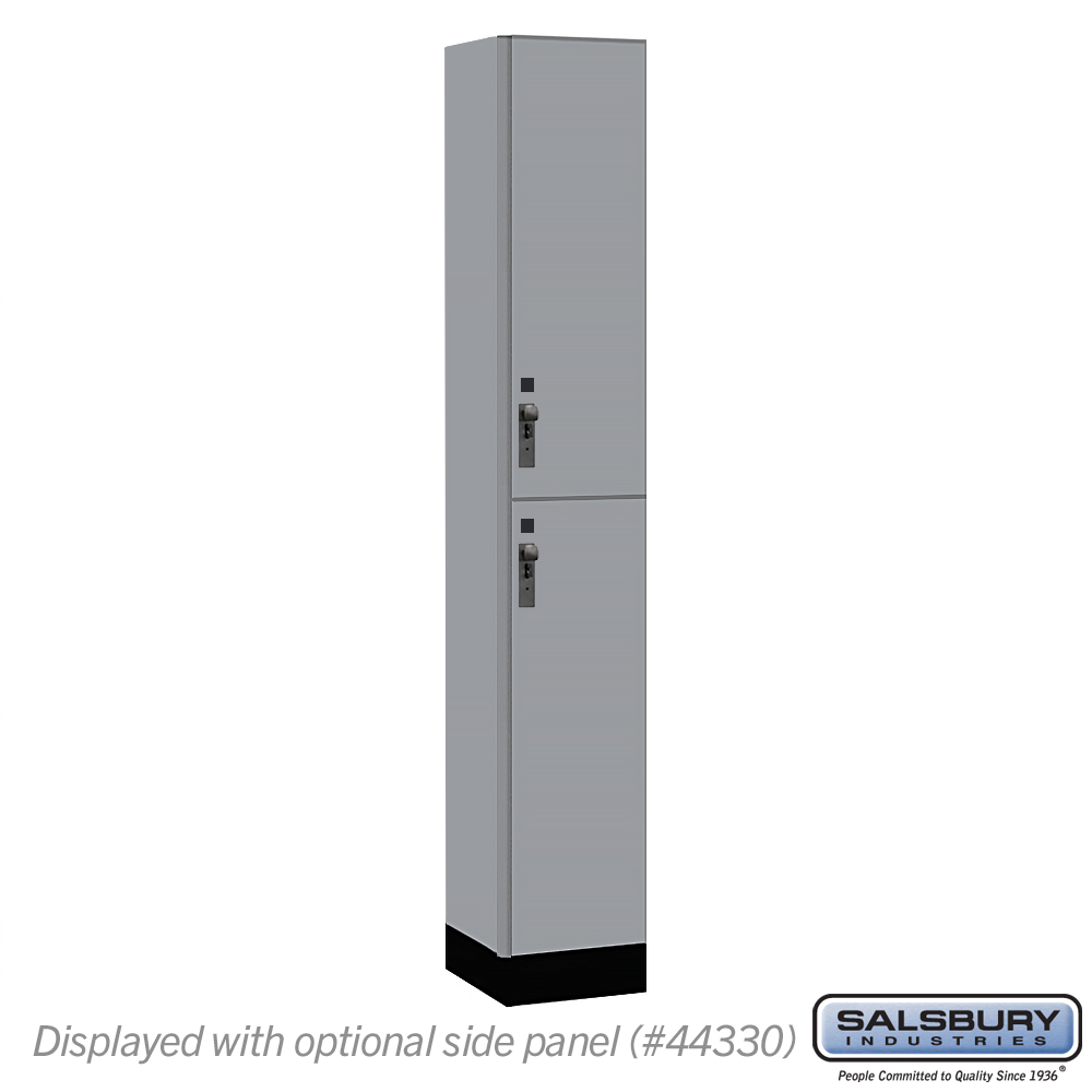 42165WF 12 in. Wide Premier Wood Locker - Double Tier - 1 Wide - 6 ft. High - 15 in. Deep - Winter Fog - Hasp