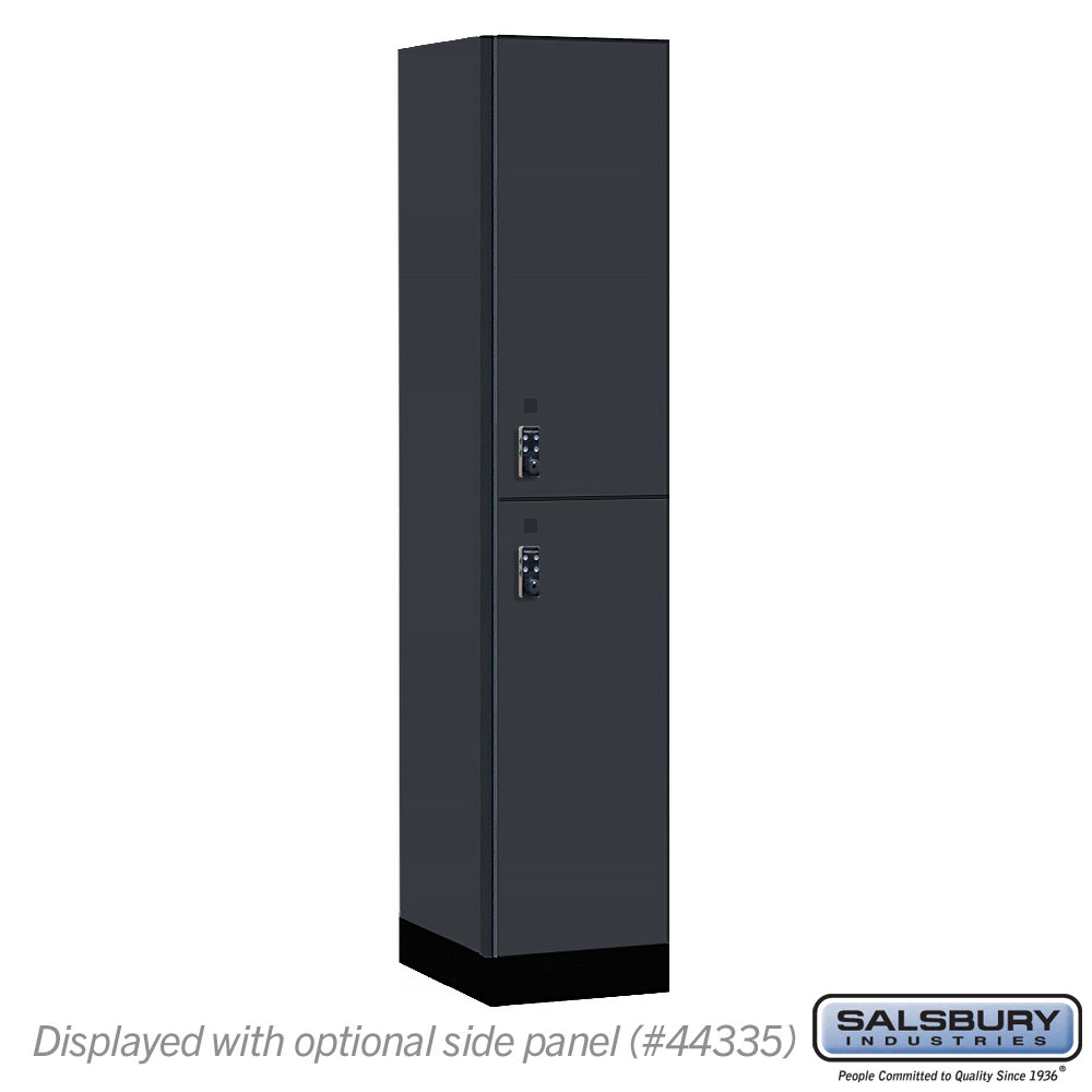 15-42161CM-R 15 in. Wide Premier Wood Locker - Double Tier - 1 Wide - 6 ft. High - 21 in. Deep - Carbon Mesh - Resettable Combination Locks