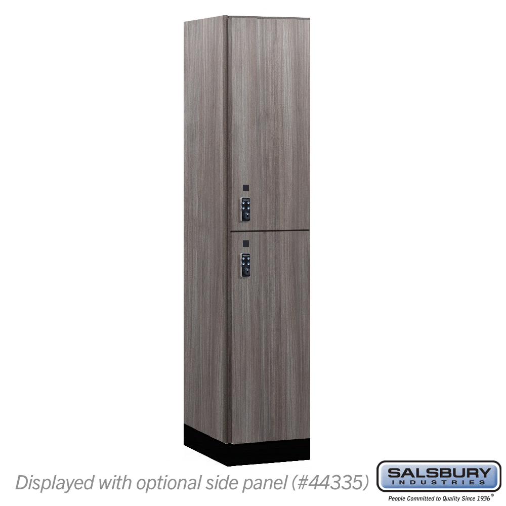 15-42161SW-R 15 in. Wide Premier Wood Locker - Double Tier - 1 Wide - 6 ft. High - 21 in. Deep - Skyline Walnut - Resettable Combination Locks