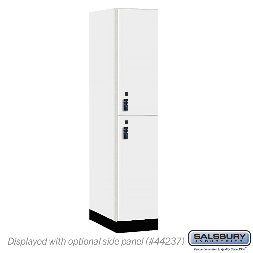 15-42164AW-R 15 in. Wide Premier Wood Locker - Double Tier - 1 Wide - 6 ft. High - 24 in. Deep - Arctic White - Resettable Combination Locks