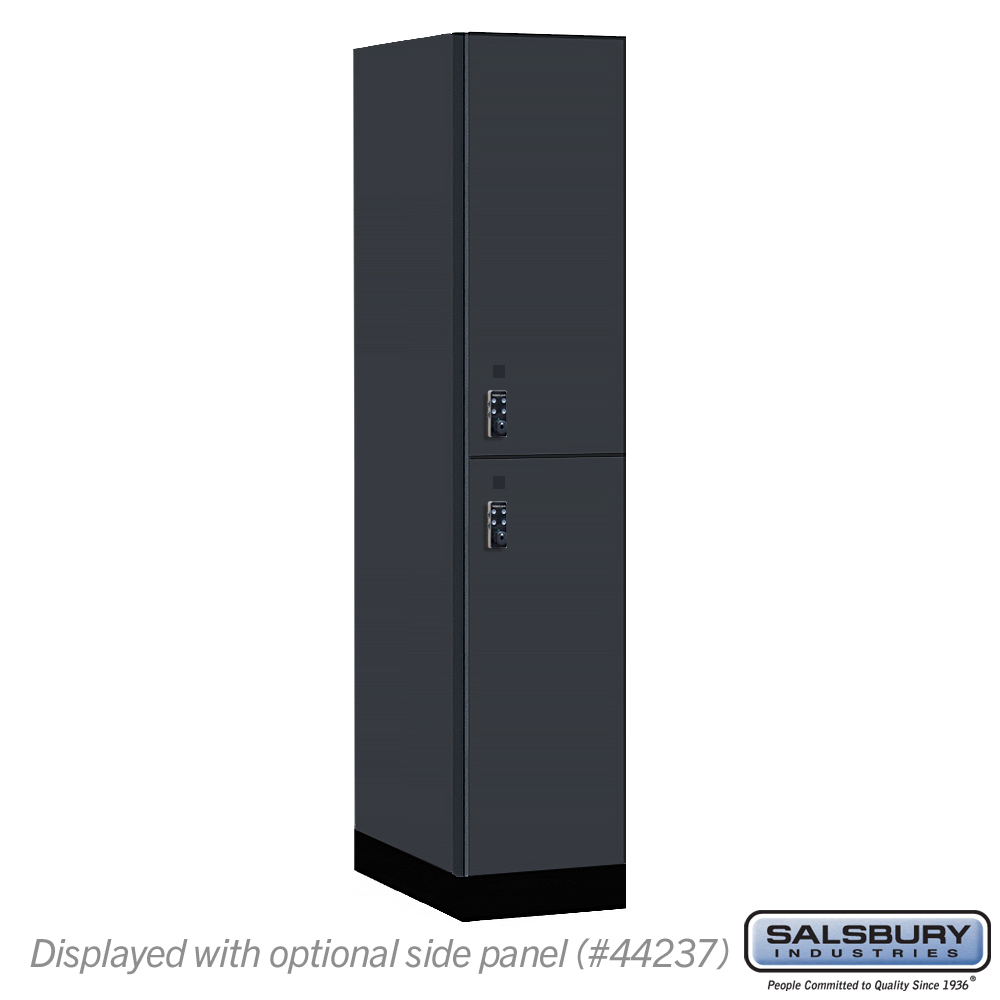 15-42164CM-R 15 in. Wide Premier Wood Locker - Double Tier - 1 Wide - 6 ft. High - 24 in. Deep - Carbon Mesh - Resettable Combination Locks