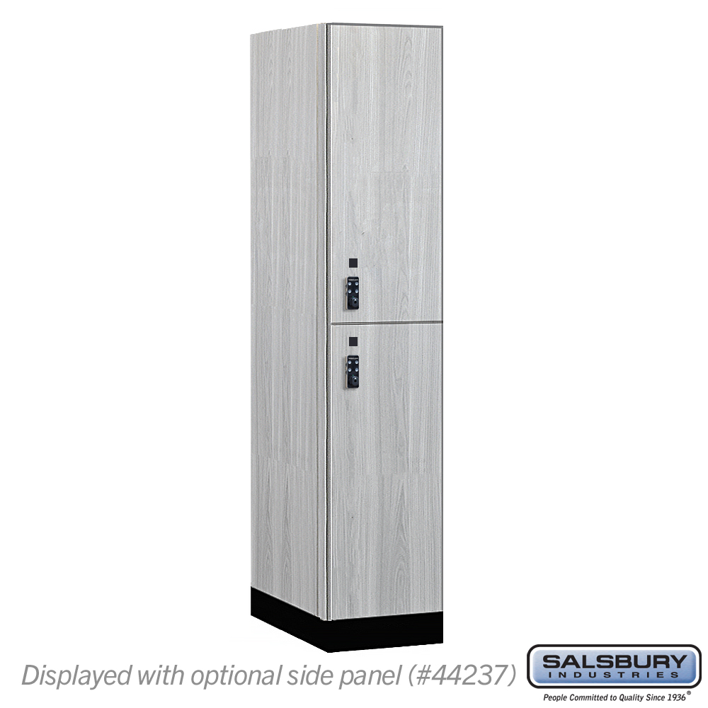 15-42164ST-R 15 in. Wide Premier Wood Locker - Double Tier - 1 Wide - 6 ft. High - 24 in. Deep - Silver Teak - Resettable Combination Locks