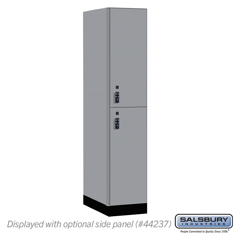 15-42164WF-R 15 in. Wide Premier Wood Locker - Double Tier - 1 Wide - 6 ft. High - 24 in. Deep - Winter Fog - Resettable Combination Locks