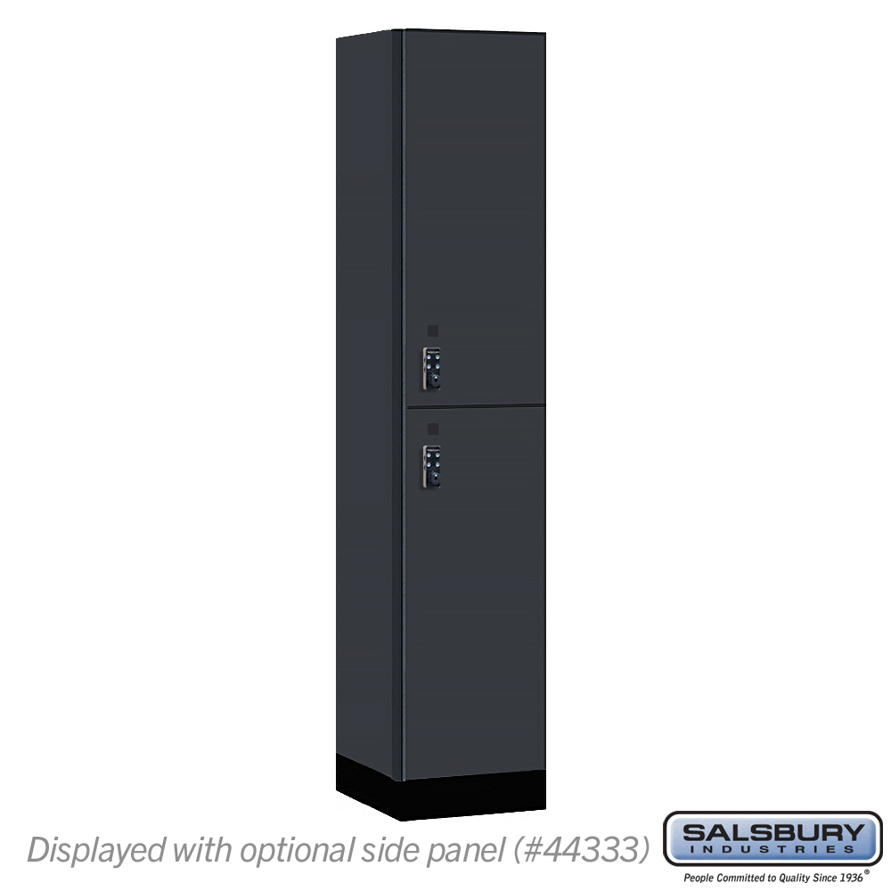 15-42168CM-R 15 in. Wide Premier Wood Locker - Double Tier - 1 Wide - 6 ft. High - 18 in. Deep - Carbon Mesh - Resettable Combination Locks