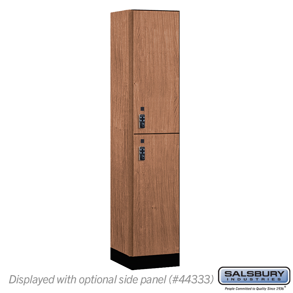 15-42168RO-R 15 in. Wide Premier Wood Locker - Double Tier - 1 Wide - 6 ft. High - 18 in. Deep - Red Oak - Resettable Combination Locks