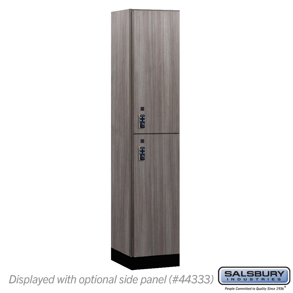 15-42168SW-R 15 in. Wide Premier Wood Locker - Double Tier - 1 Wide - 6 ft. High - 18 in. Deep - Skyline Walnut - Resettable Combination Locks