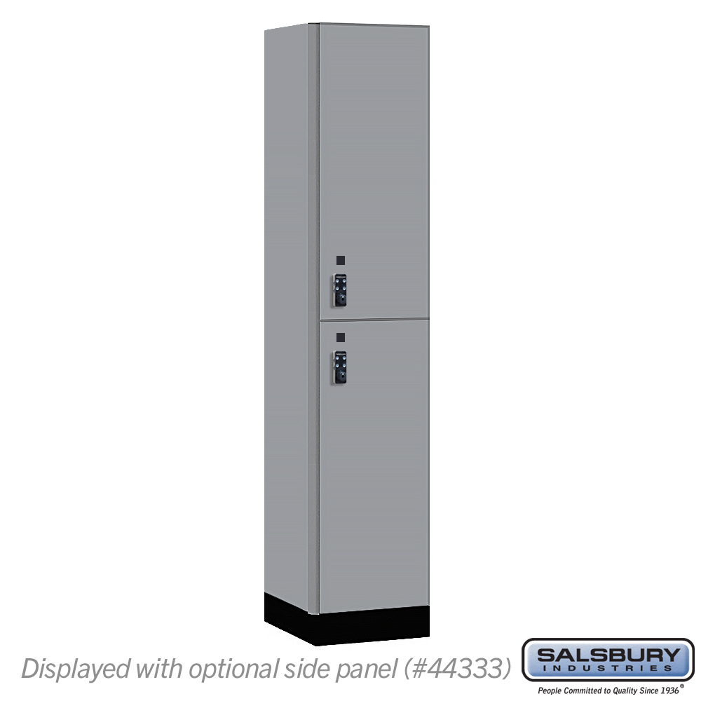 15-42168WF-R 15 in. Wide Premier Wood Locker - Double Tier - 1 Wide - 6 ft. High - 18 in. Deep - Winter Fog - Resettable Combination Locks