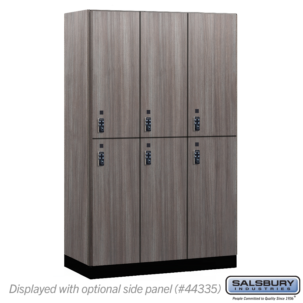 15-42361SW-R 15 in. Wide Premier Wood Locker - Double Tier - 3 Wide - 6 ft. High - 21 in. Deep - Skyline Walnut - Resettable Combination Locks