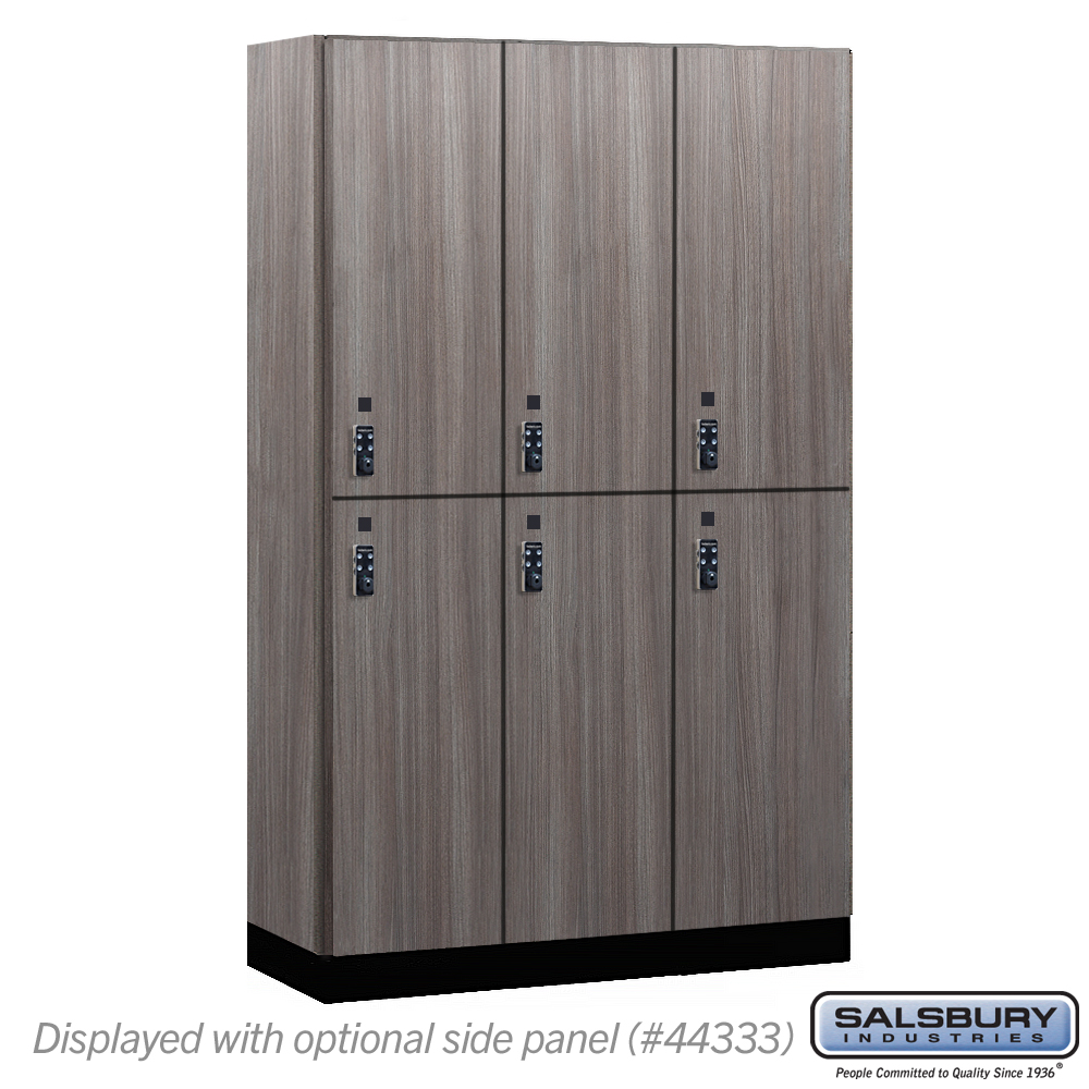 15-42368SW-R 15 in. Wide Premier Wood Locker - Double Tier - 3 Wide - 6 ft. High - 18 in. Deep - Skyline Walnut - Resettable Combination Locks