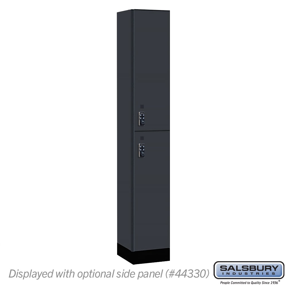 42165CM-R 12 in. Wide Premier Wood Locker - Double Tier - 1 Wide - 6 ft. High - 15 in. Deep - Carbon Mesh - Resettable Combination Locks