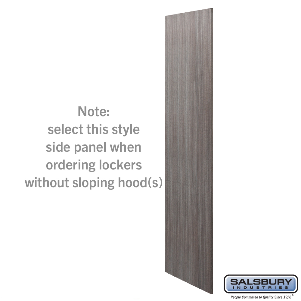 44237SW Side Panel for 24 in. Deep Premier Wood Locker without Sloping Hood, Skyline Walnut