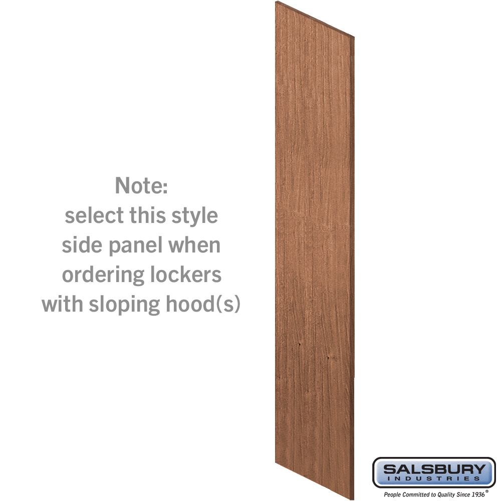 44238RO Side Panel for 24 in. Deep Premier Wood Locker with Sloping Hood, Red Oak
