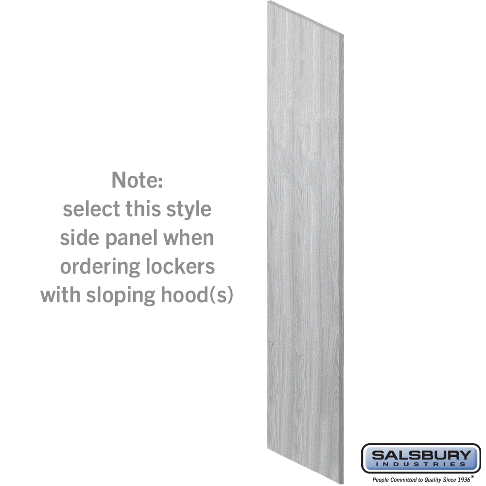 44238ST Side Panel for 24 in. Deep Premier Wood Locker with Sloping Hood, Silver Teak