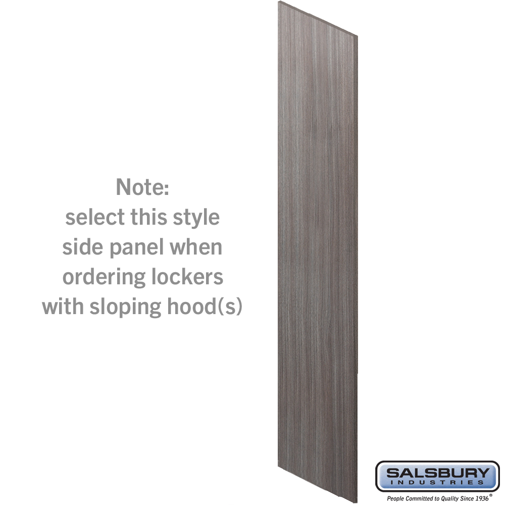 44238SW Side Panel for 24 in. Deep Premier Wood Locker with Sloping Hood, Skyline Walnut