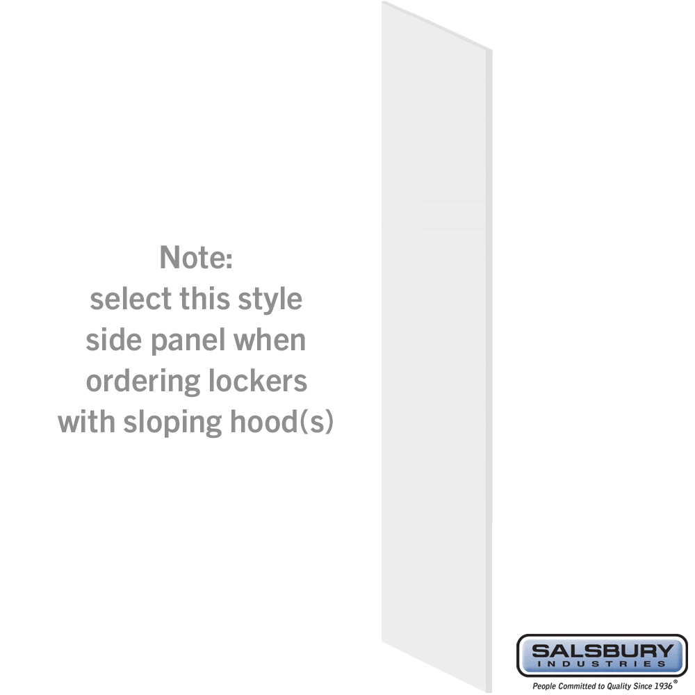 44238AW Side Panel for 24 in. Deep Premier Wood Locker with Sloping Hood, Arctic White