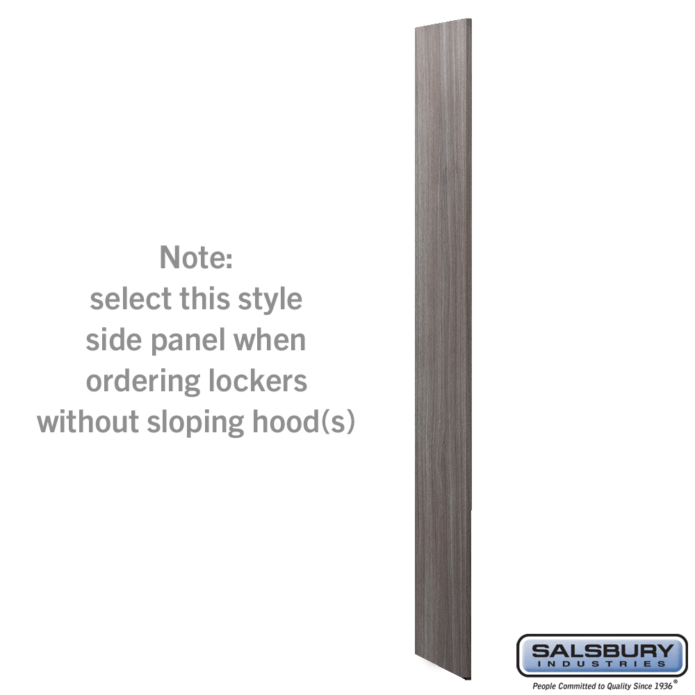 44330SW Side Panel for 15 in. Deep Premier Wood Locker without Sloping Hood, Skyline Walnut