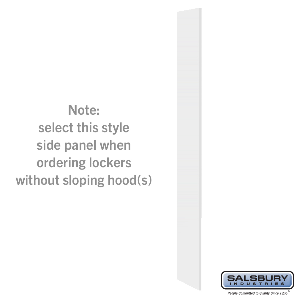 44330AW Side Panel for 15 in. Deep Premier Wood Locker without Sloping Hood, Arctic White
